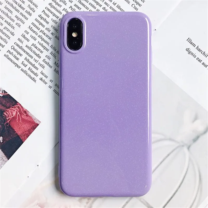 Purple Блеск порошок ТПУ Мягкий противоударный Карамельный цвет чехол для huawei P30 Pro P20 Lite P10 плюс Коврики 10 20 Nova 2S 3 3i Honor 8 9 9i 10 Y7 Y9 - Цвет: Purple