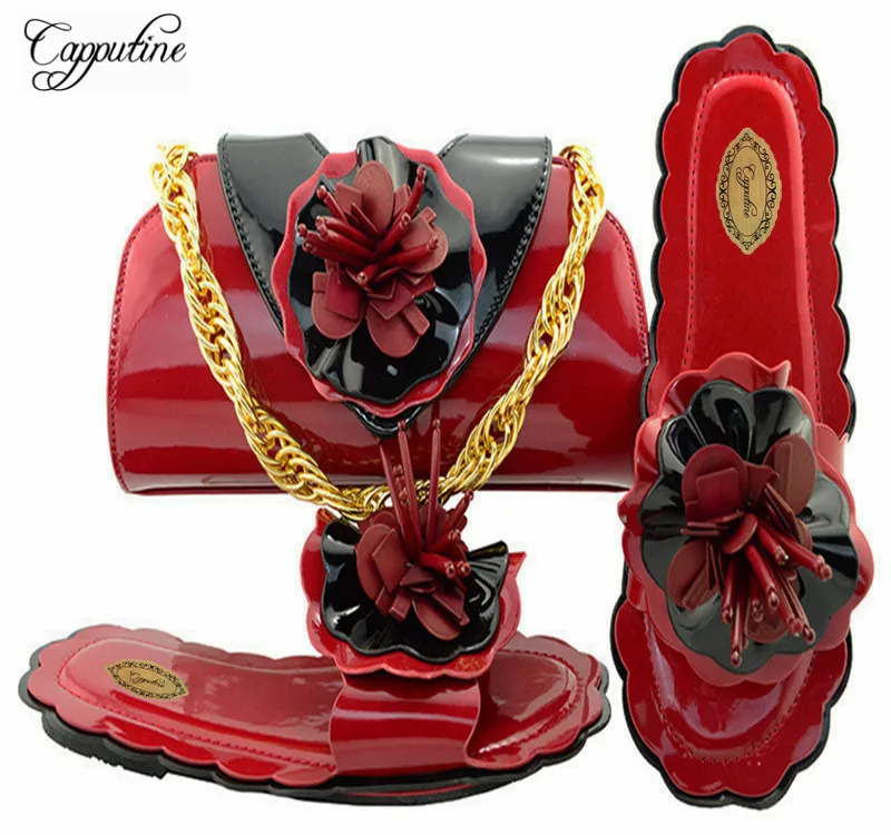 Новое поступление модная женская обувь и кошелек Capputine золотого цвета набор