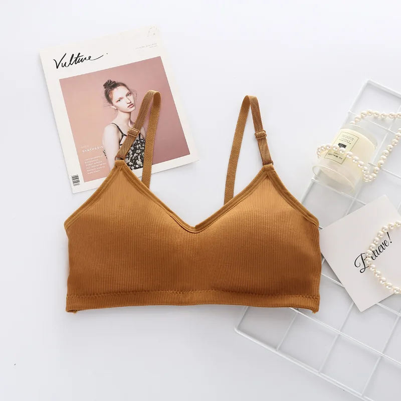 Красивый женский топ без оправы на бретельках с эффектом Sensation облегающий грудь