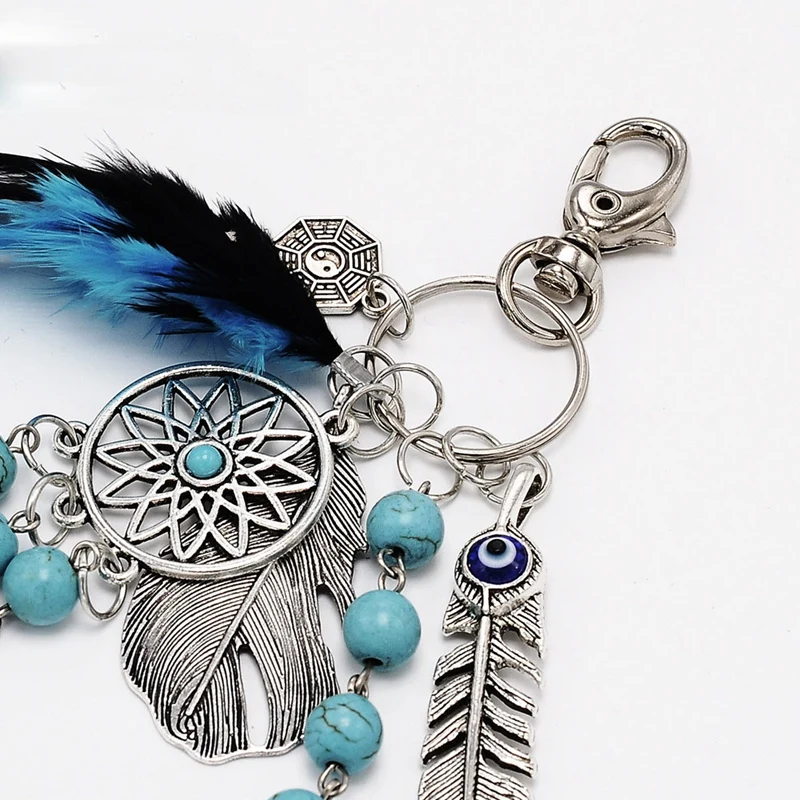 Dream Catcher Keyring Bag Charm Fashion Boho Jewelry Feather Keychain | Украшения и аксессуары