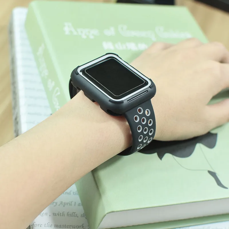 Чехол из ТПУ для Apple watch, чехол Apple watch 5, 4, 44 мм, 40 мм, силиконовый защитный бампер для часов, спортивный ремешок, аксессуар для часов Nike, 44, 40