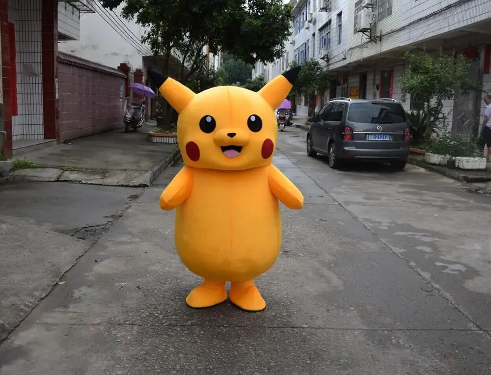 Золотой Высокое качество для продажи талисман PIKACHU костюм платье Рождество Хэллоуин забавные животные талисман Одежда для взрослых Размер - Цвет: Золотой