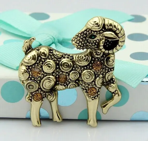 Античные бронзовые козы/брошь с овцой Новое поступление 2015 мужские свадебные