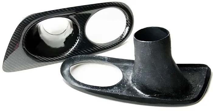 3K настоящее углеродное волокно Противотуманные фары Воздуховод 1 пара для BMW E46 M3