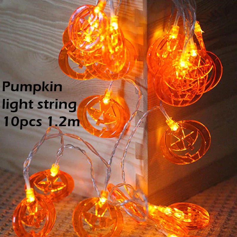 Pumpkin LED Light 1 комплект 10 светодиодный фонарь тыква, череп на Хеллоуин летучая мышь светодиодный светильник на Хэллоуин для помещений наружные огни Crazy декор для Хэллоуина, вечеринки - Цвет: Pumpkin LED Light
