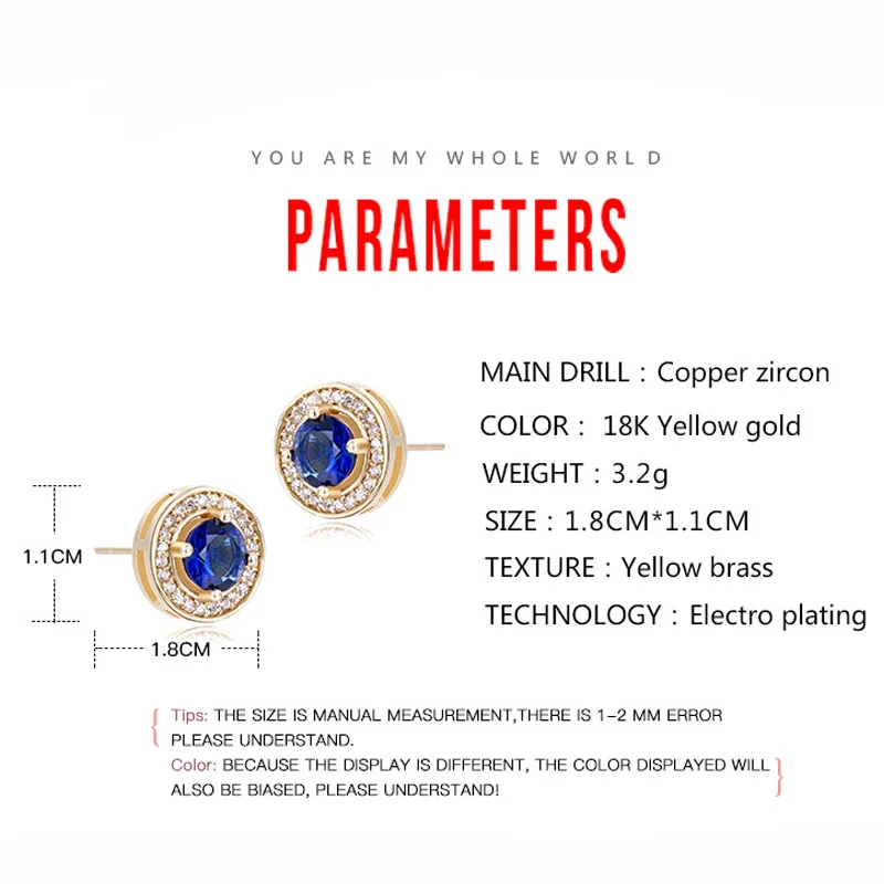 Новые модные серьги-гвоздики высококачественные золотые серьги с кристаллами