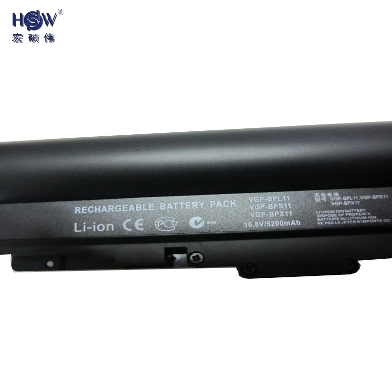 HSW Аккумулятор для ноутбука Sony vgp bpl11 VGP BPS11 VGN TZ121 TZ11 TZ13 TZ150 TZ16 TZ170 TZ17|laptop battery for sony|laptop