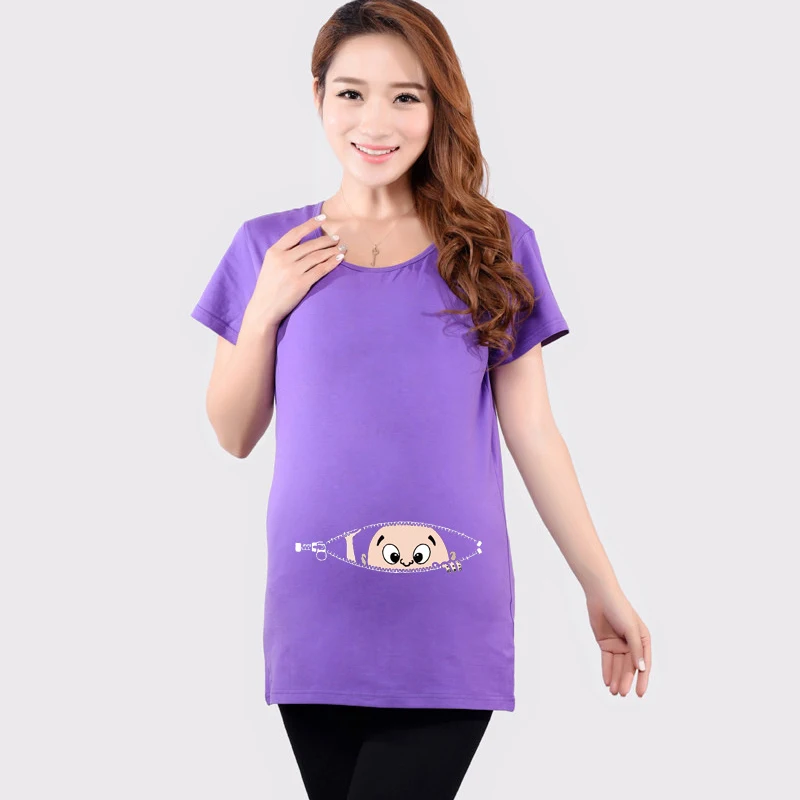 Забавные Рубашки для беременных младенцев с вырезом глаз популярная летняя