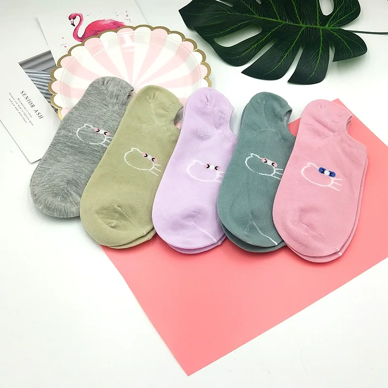 5 пар весенних и летних новых носков женские невидимые лодочки с героями