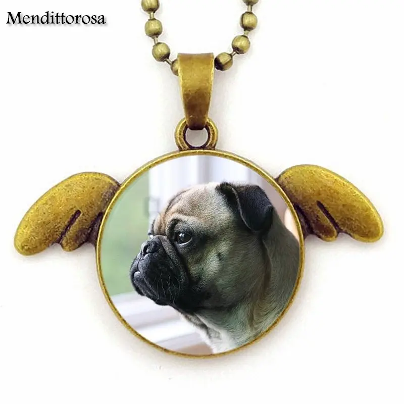 EJ глянцевое модное Новинка стеклянные ожерелья Макси Бронзовые Крылья Ангела