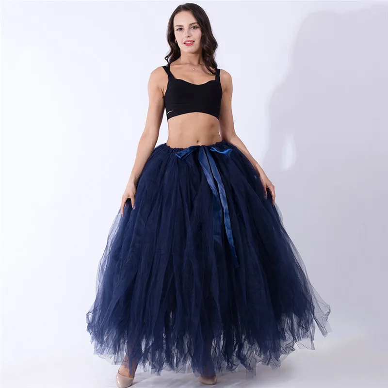 Navy blue Юбка-пачка ручной работы для беременных; Длина до пола; пышная фатиновая юбка для женщин; Свадебный костюм; вечерние юбки для фотосессии; Женская длинная юбка - Цвет: Navy blue