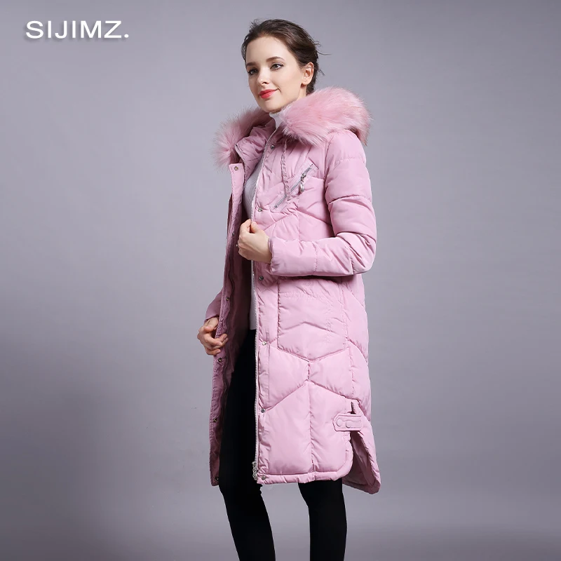 New High Quality Winter Jacket Women's 2019 Fur Collar Thick Warm Cotton Padded Parka For Women Coat Female | Женская одежда