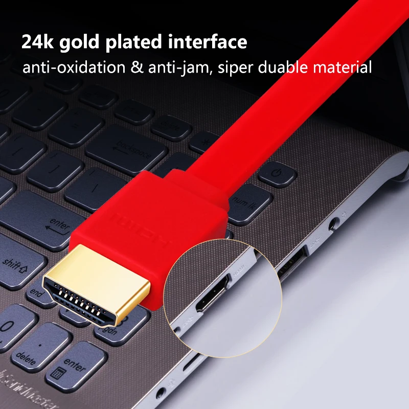 Lungfish hdmi кабель плоский кабель позолоченный 2,0 4k 60HZ HDMI кабель сплиттер коммутатор для HD tv ноутбука PS3 компьютера xbox