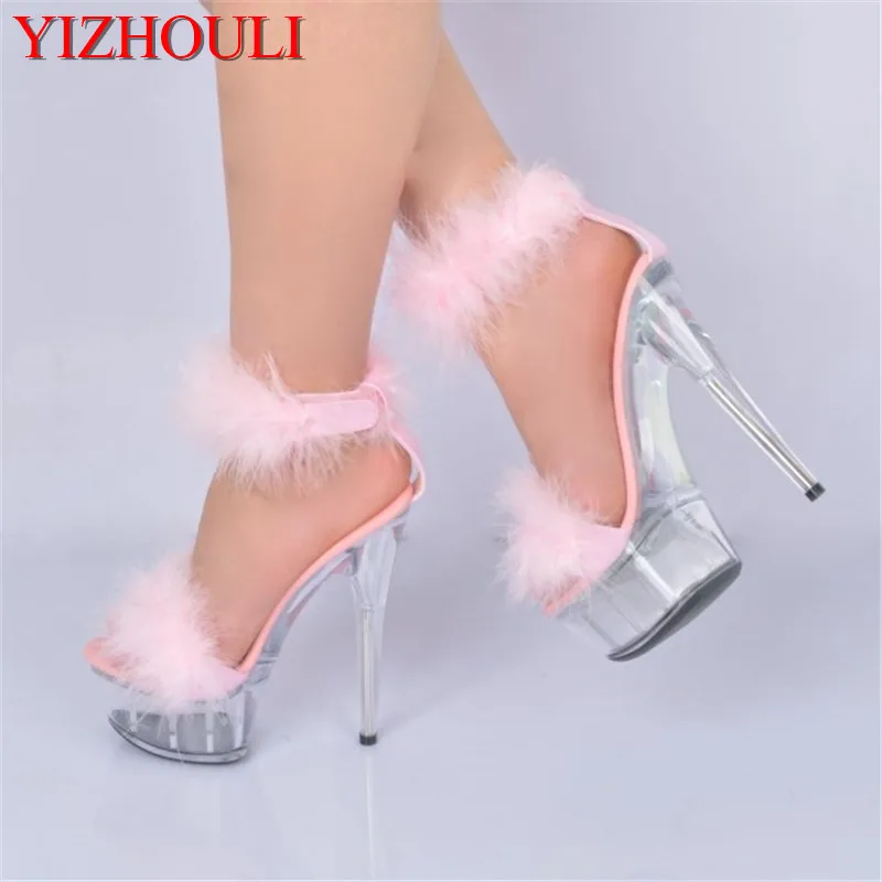 Пикантные туфли на очень высоком каблуке 15 см (6 дюймов) прозрачная платформа