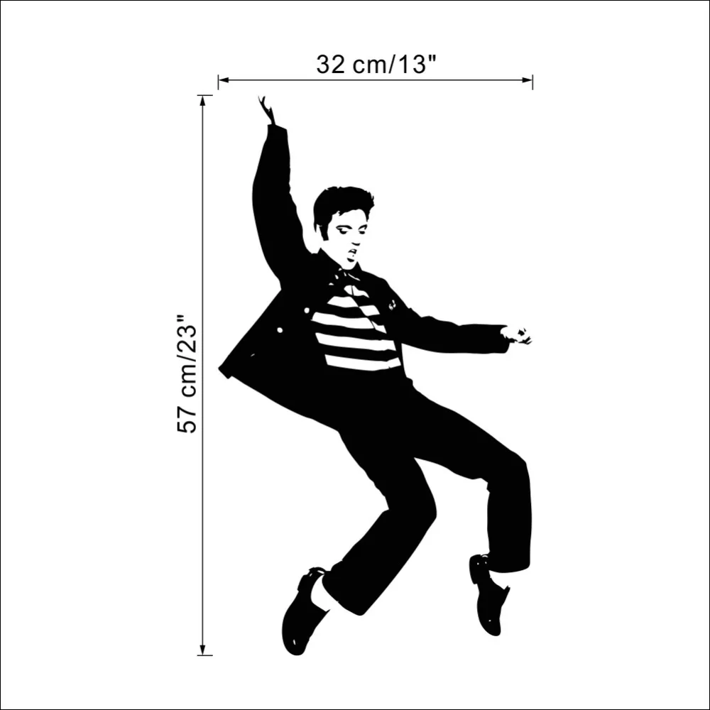 Модная настенная наклейка из ПВХ с рисунком Elvis Presley для спальни настенные