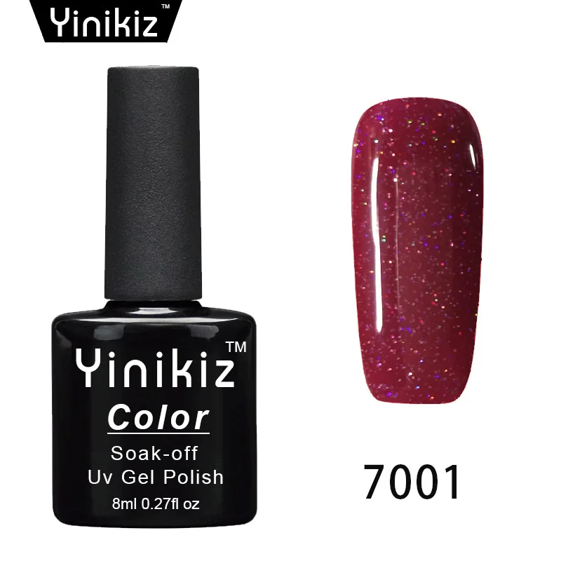 7001 Yinikiz блеск Радужный УФ-гель для ногтей Esmaltes лак для ногтей длительное покрытие верхнее покрытие основа для дизайна ногтей набор - Цвет: 7001