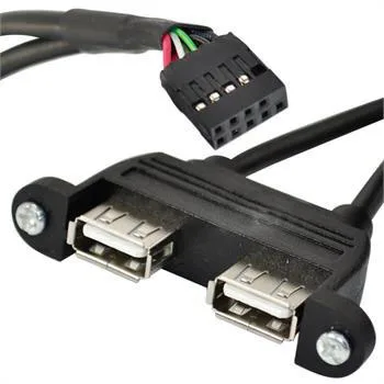 0 5 м DuPont 10 P резьбовое отверстие может быть исправлено dual USB кабель ухо USB2.0 ободок