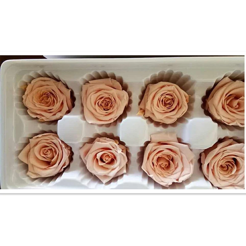 peach-pink Консервированные цветы высокого качества 4-5 см, подарок на день матери, материал для свадебных украшений, подарок, настоящие лепестки - Цвет: peach-pink
