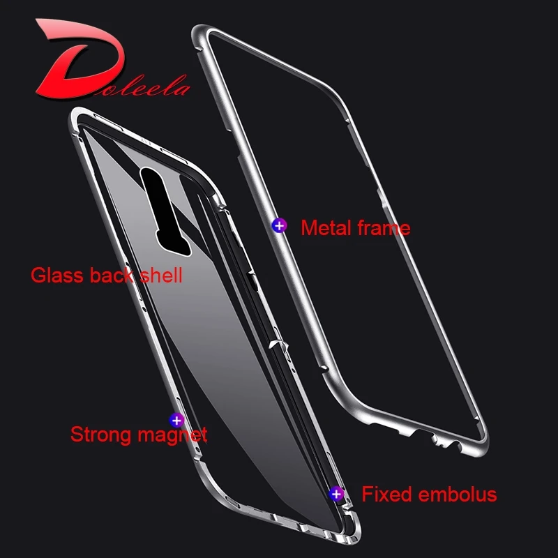 360 flip case for oneplus 6T Transparent clear tempered glass back cover metal frame protective magnetic coque OnePlus 6 | Мобильные