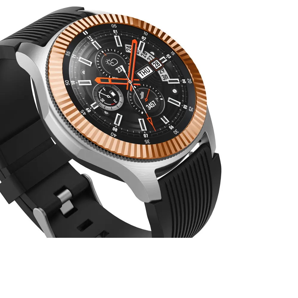 Металлический чехол-накладка для Galaxy Watch 46 мм, ободок с кольцом, клейкий ободок из нержавеющей стали для samsung gear S3, аксессуары для умных часов