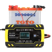 FOXSUR 12V 24V Automatic Smart Battery Charger  3-stage smart Battery Charger  Car Battery Charger for GEL WET AGM Battery