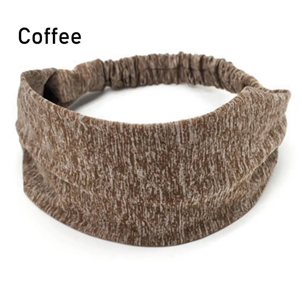 coffee Новая эластичная повязка на голову для йоги, спортивный Напульсник для женщин/мужчин, Спортивная резинка для волос, тюрбан, уличный спортивный напульсник спортивная повязка - Цвет: coffee
