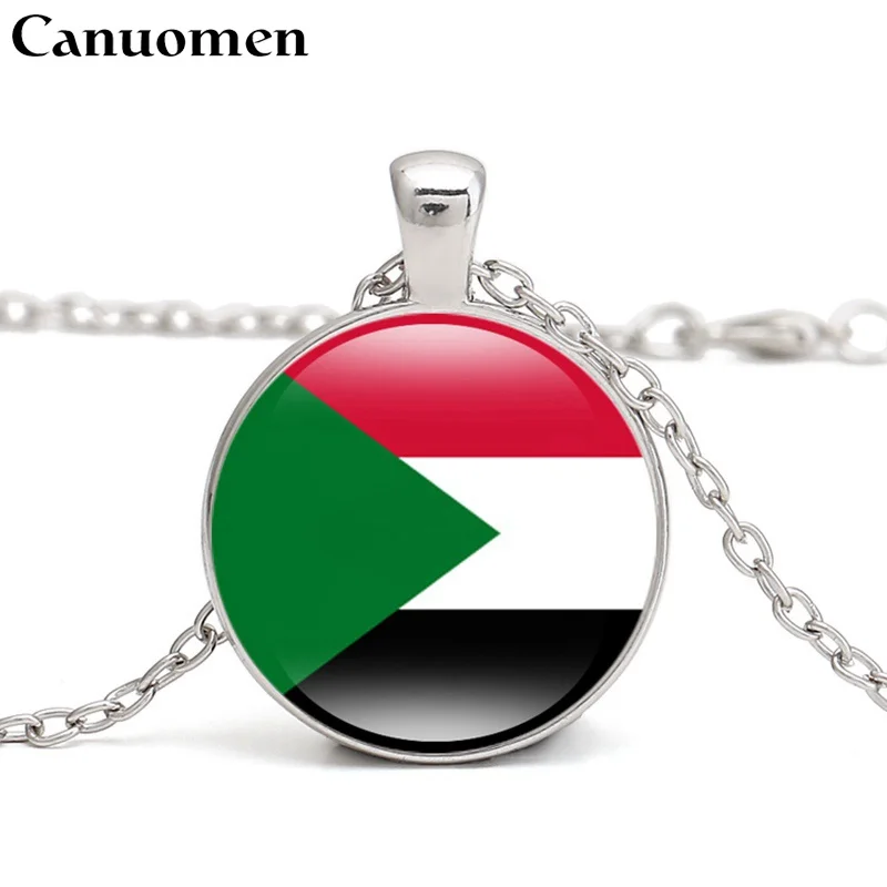 Sudan-Silver Canuo мужчины марокканский кулон в форме флага ожерелье североафриканская страна Египет Albania Ливия суданская Tunisia Love Hometown мужчины женщины ювелирные изделия - Окраска металла: Sudan-Silver
