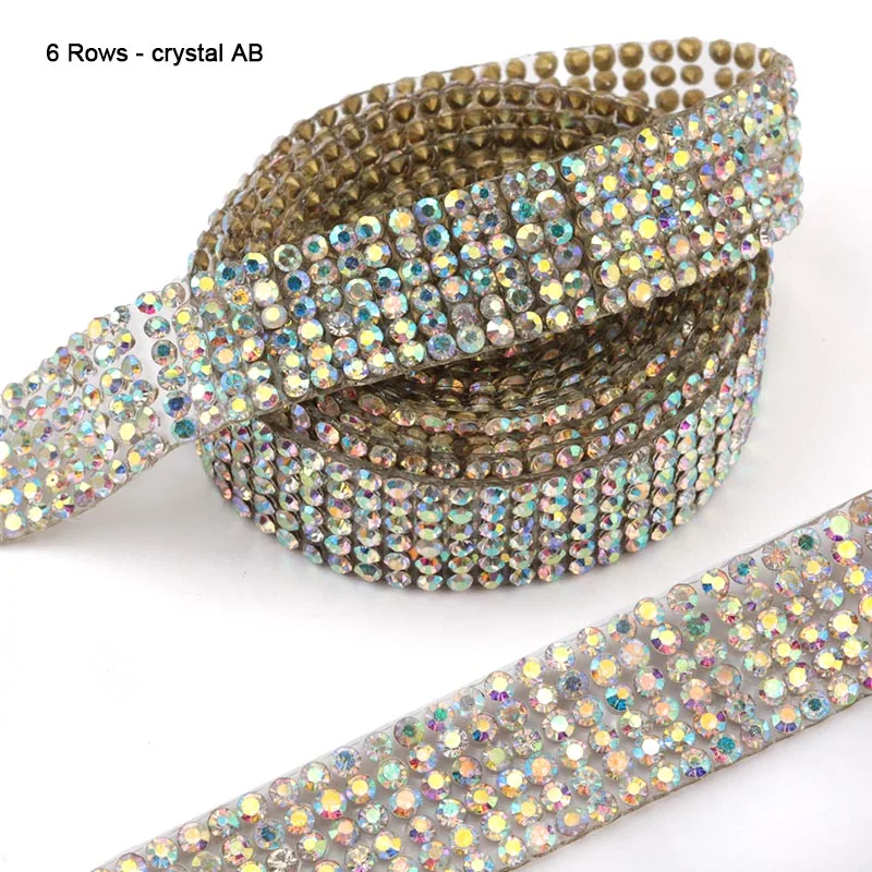 12mm crystal AB 1 ярд швейная отделка орнамент из кристаллов Стразы горячей фиксации горный хрусталь лента аппликатор лента со стразами железо на аппликации для платьев - Цвет: 12mm crystal AB