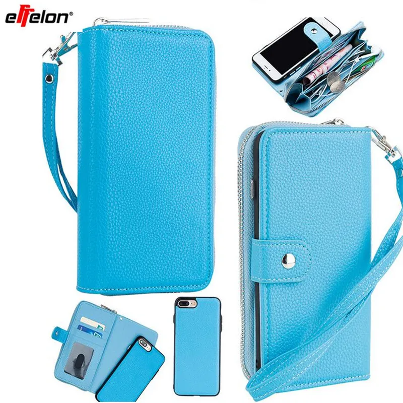 Для Samsung S7 Чехол Многофункциональный кожаный кошелек на молнии Магнитный съемный