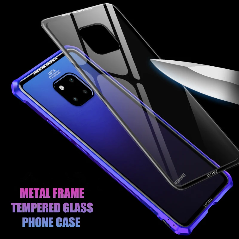 OMEVE чехол из закаленного стекла для huawei mate 20 Lite mate 20 Pro чехол mate 20 металлическая рамка прозрачная стеклянная задняя крышка бампер для Maimang7