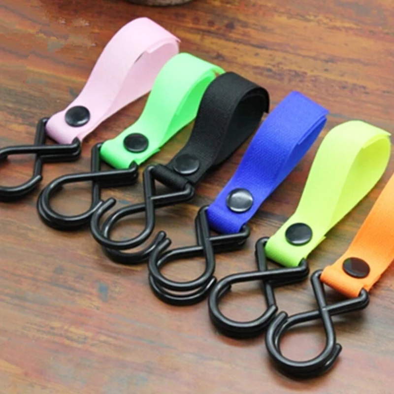 

1 Pcs Nylon Plastic Accessories Plastic Hanging Strap Baby Stroller New Portable Holder Hooks Hot Color Random