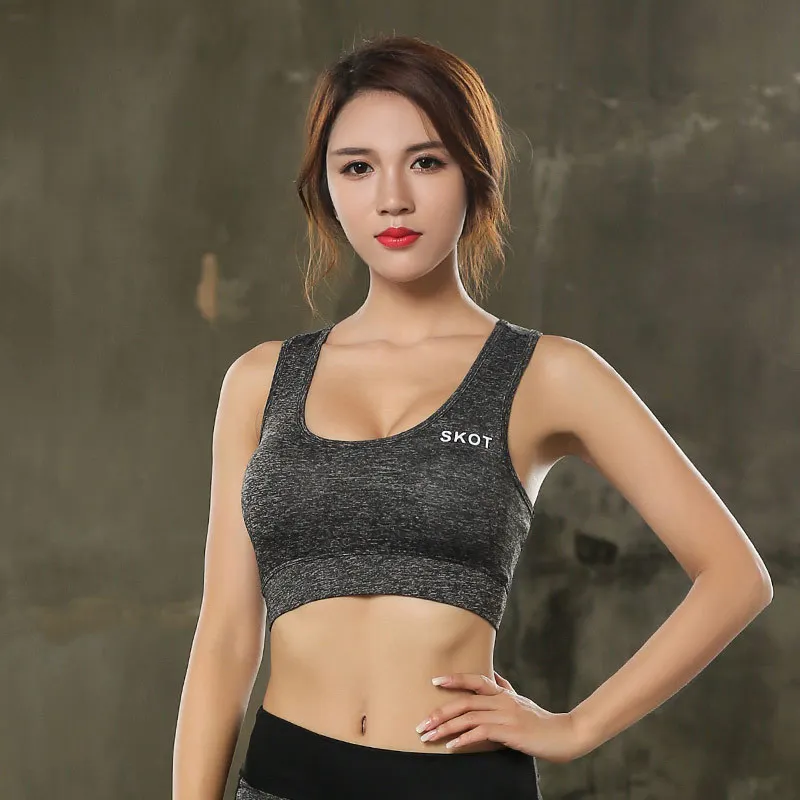 grey bra Женский комплект для йоги, эластичные леггинсы, колготки, шорты, тренировочные штаны, куртка, жилет, спортивный бюстгальтер для бега, бега, фитнеса, тренажерного зала, тренировочный комплект, спортивный костюм - Цвет: grey bra