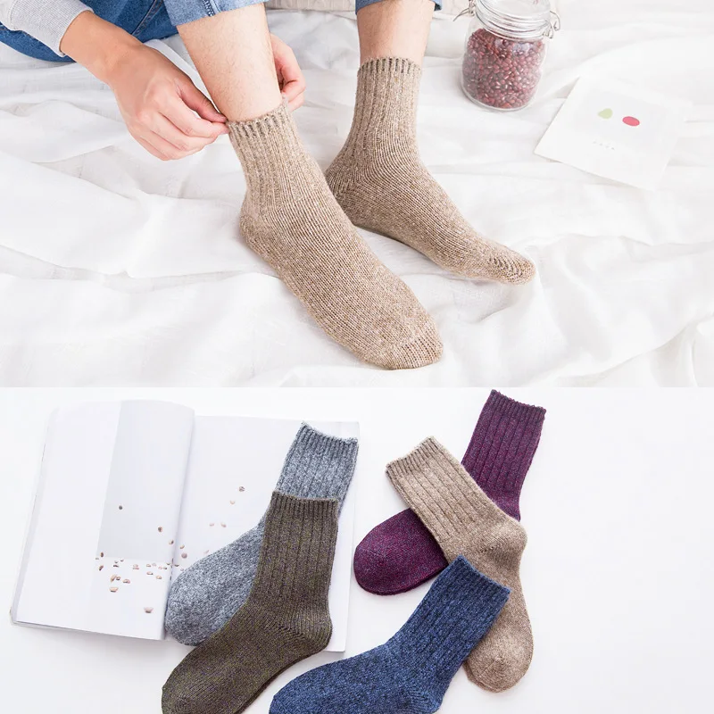 10 pieces = 5 pairs Autumn and winter new classic men terry socks high - end adult cashmere socks thicker socks