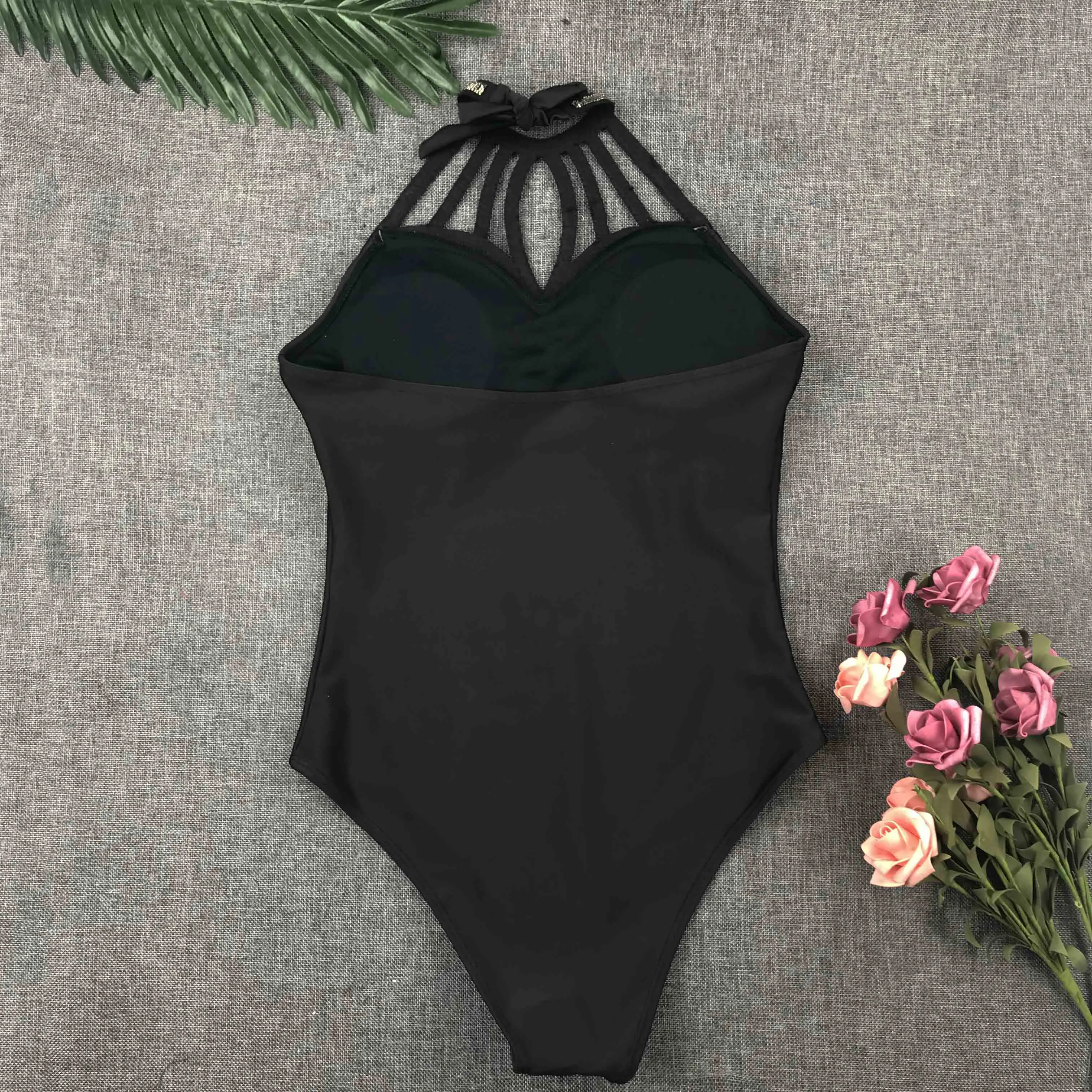 Цельный купальный костюм 2019 сексуальная одежда для плавания женский Винтажная