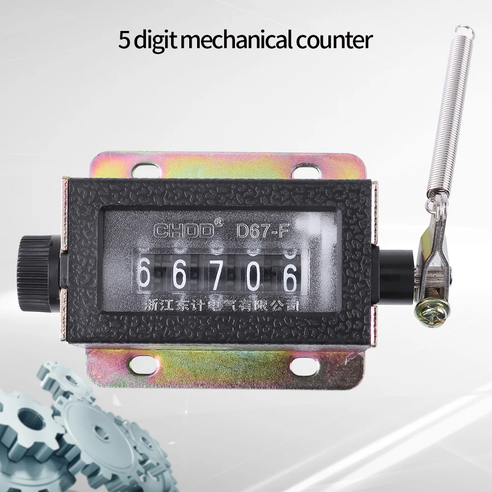 Высокое качество, D67-F, 5 цифр, механический, сбрасываемый, ручной, ручной, тяговый ход, ручной счетчик, щелчок, подсчет, крепление, счетчик, руководство