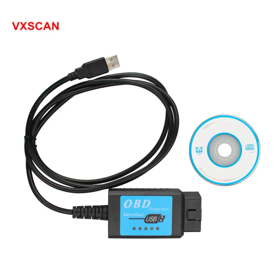 USB ELM327 V1.4 пластик OBDII EOBD сканер шины CAN с FT232RL чип программного обеспечения V2.1|chip
