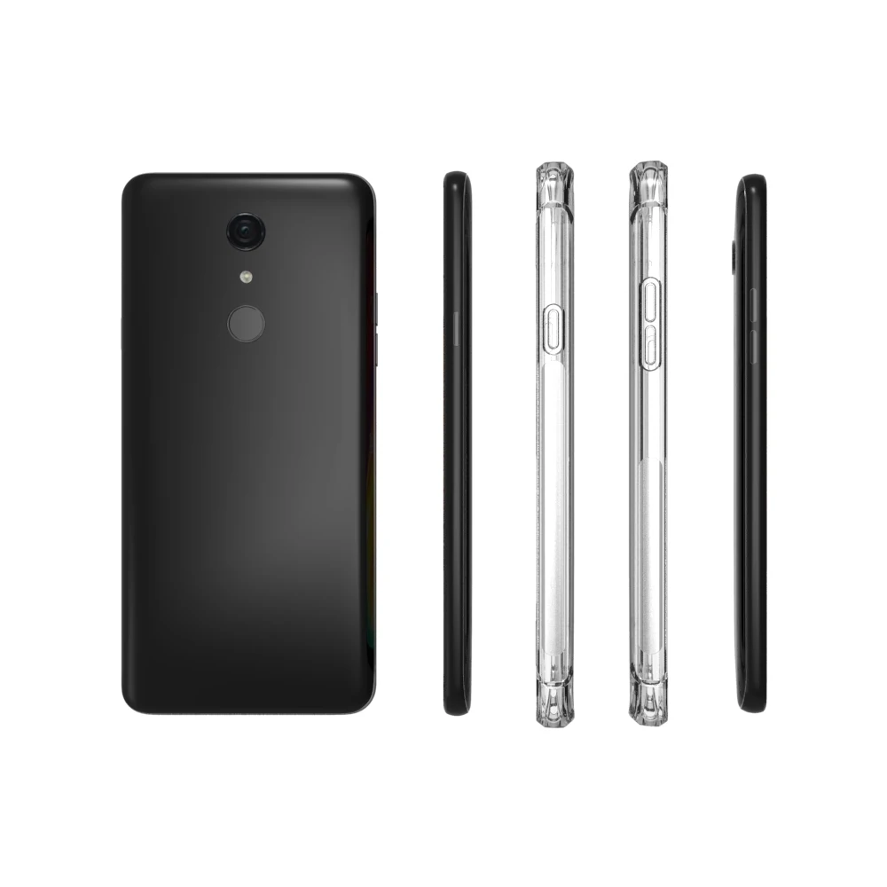 Для LG Q9 и G7 Fit чехол + прозрачное закалённое стекло Мягкие TPU Тонкий геля защиты