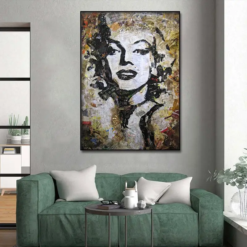 Винтажная масляная живопись Мэрилин Монро настенный постер Картина на холсте