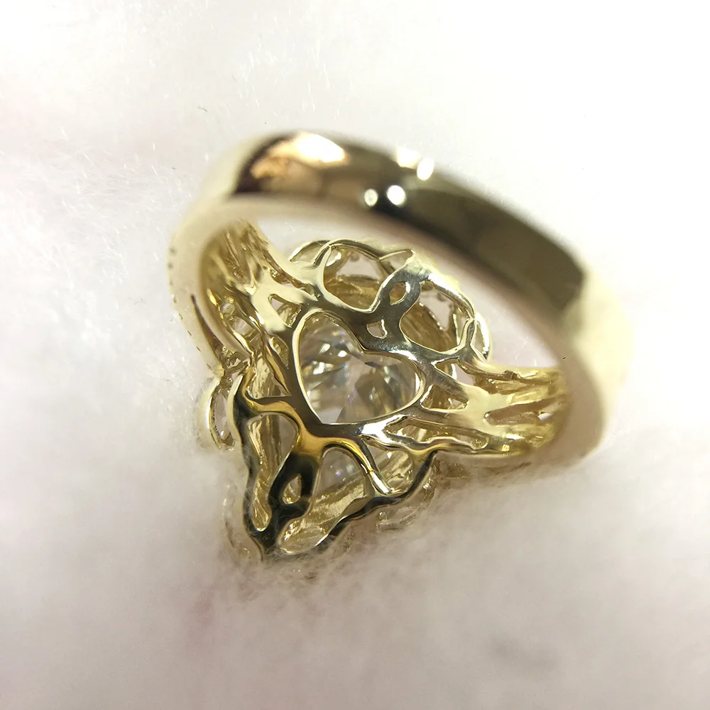 Кольцо Moissanite 4ct 12x8mm, белое золото 14 k, для женщин, цвет DEF, отличное огранка, соларит с грушей, круглой огранка маркиз