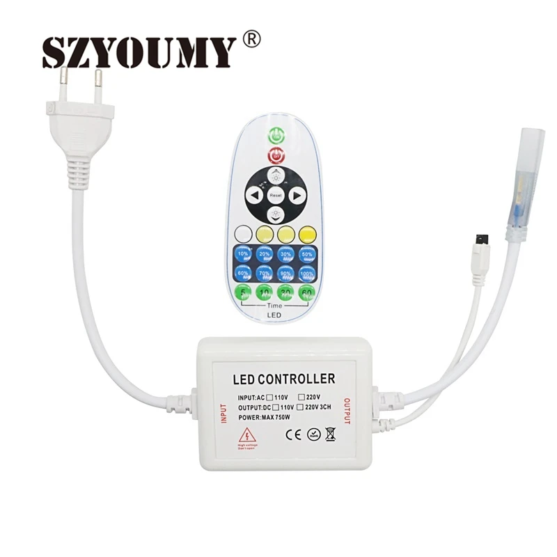 Szyoumy 23 ключи затемнения ИК-пульт для 220 В 110 В Светодиодные ленты свет Рубан белый и warmwhite затемнения полосы ЕС мощность plug