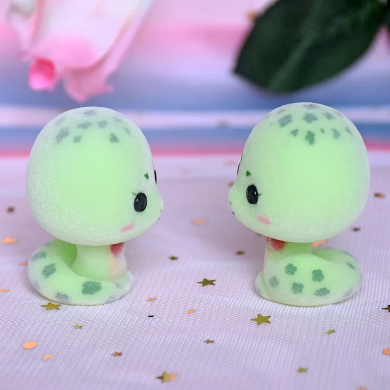 Мультяшные детские игрушки милые ПВХ флокированные куклы мини животные