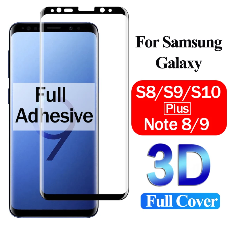 Защитное стекло для samsung s10 s8 s9 plus note 8 9 s7 edge полный клей 3d изогнутая Защитная
