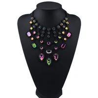 women luxury multicolor long necklace tassel femme vintage maxi statement neckalce pendant beads collier fashion jewelry