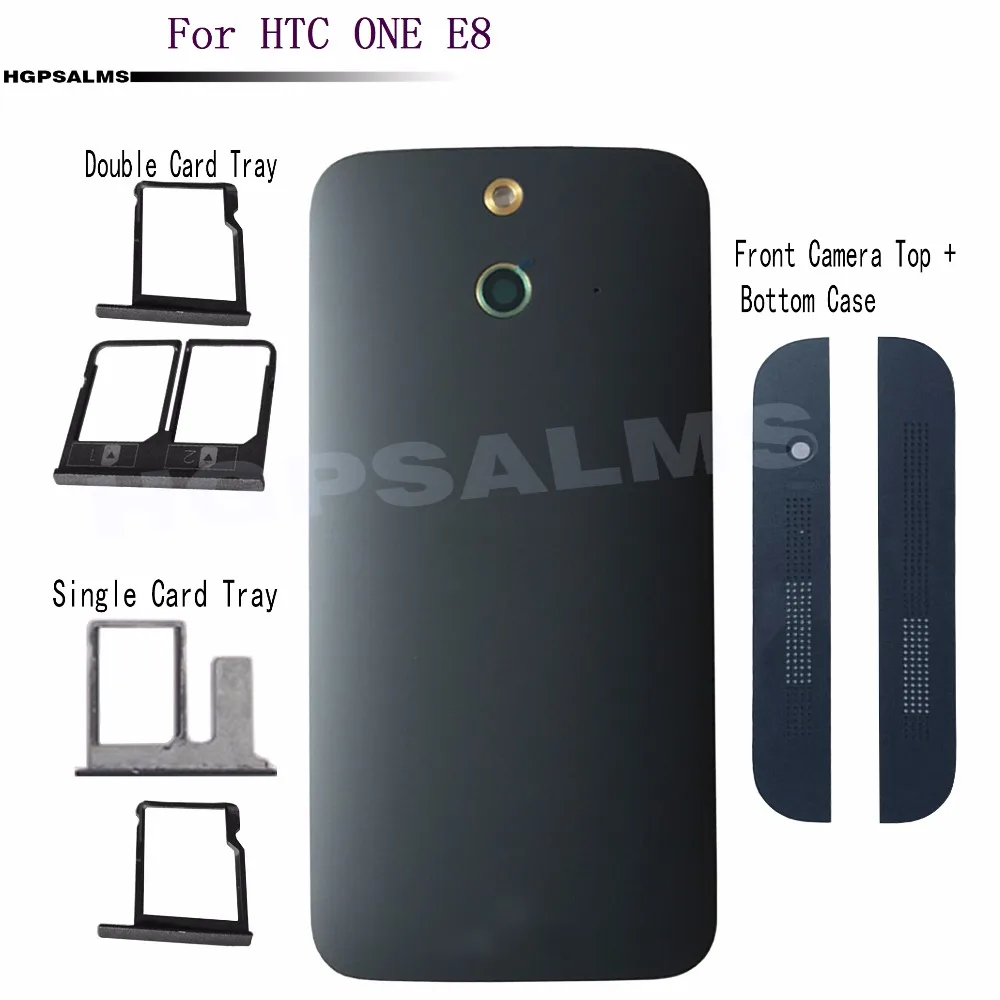 Для htc ONE E8 M8ST M8SW M8SD Задняя крышка батареи Передняя камера верх + нижний чехол