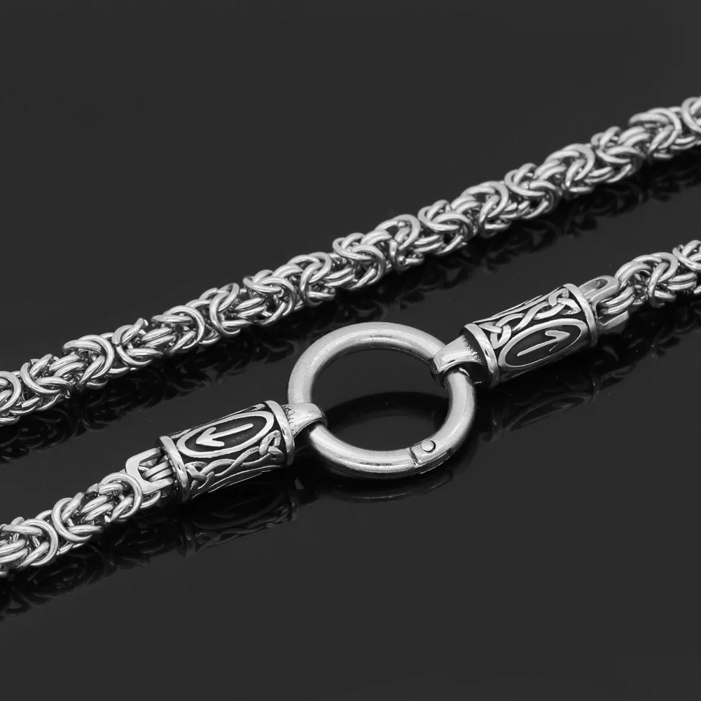 Скандинавский Викинг руна с thor hammer кулон ожерелье из нержавеющей стали-король