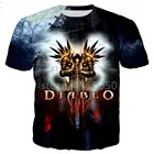 Футболка для мужчин и женщин, Классическая тенниска с 3D принтом Диабло 3 жнец души, модная майка в стиле хип-хоп, Повседневная Уличная одежда, лето