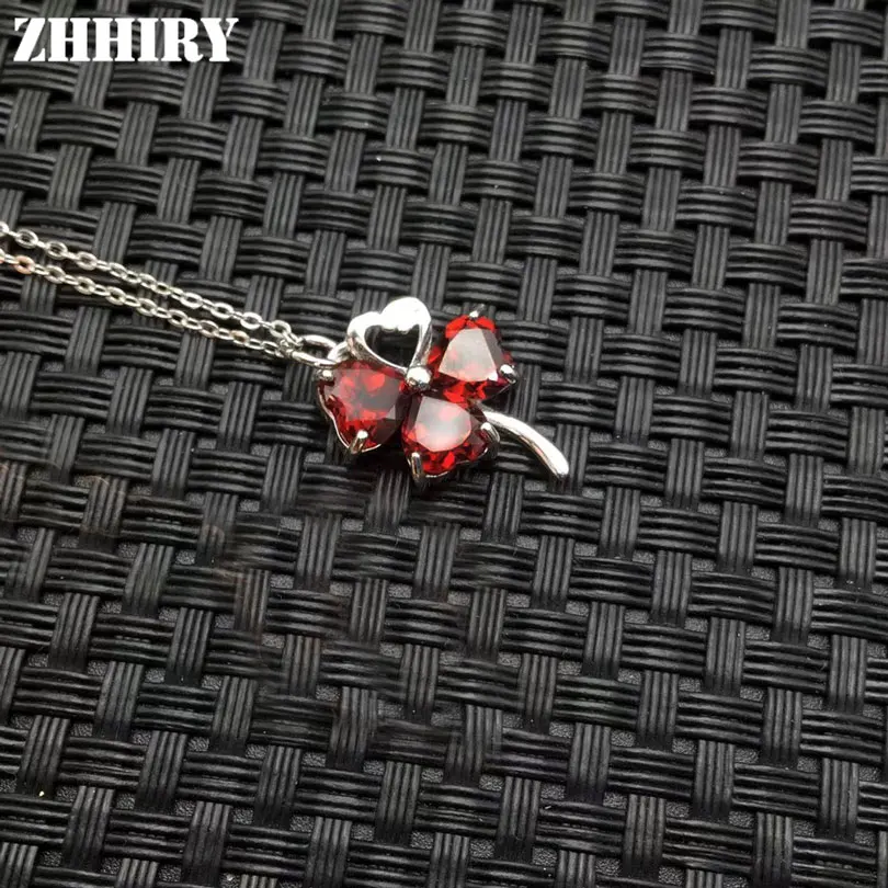 ZHHIRY женское подлинное натуральный гранатовый камень Твердое Серебро 925 пробы