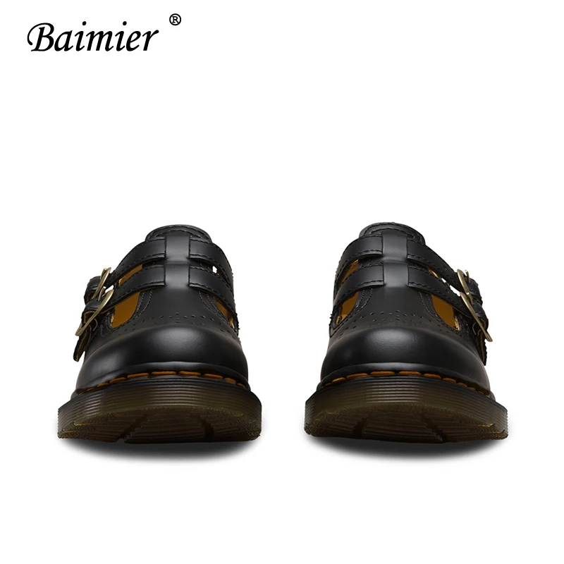 Baimier/Винтажные женские туфли оксфорды в английском стиле с закругленным носком