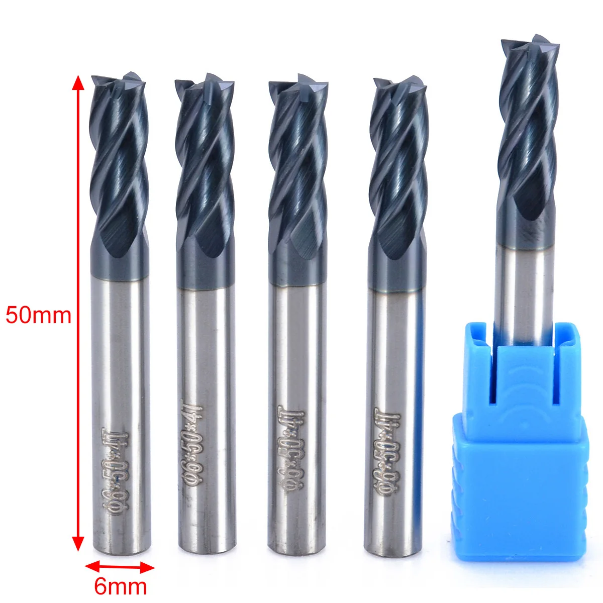 5 шт. 4 флейты карбида вольфрама Концевая фреза HRC50 TIALN CNC Набор 6x50мм|milling cutter set|cnc