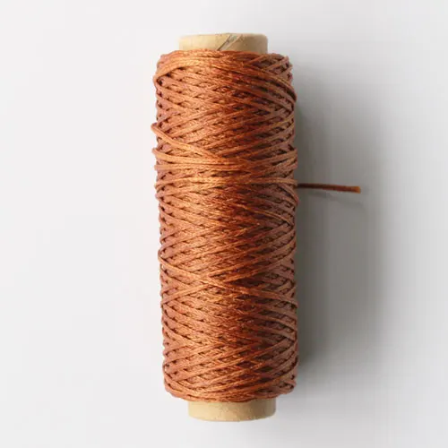 QJH прочный 1 мм 150D кожаный вощеный шнур для DIY инструмент для рукоделия ручная строчка 50 метров плоская Вощеная швейная линия - Цвет: light coffee